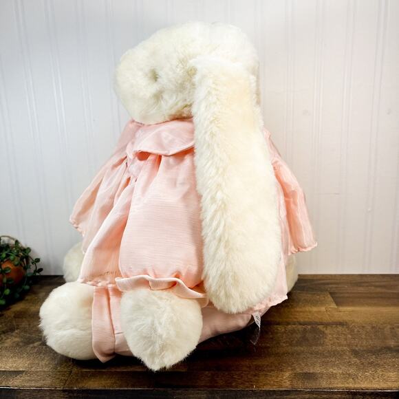 Chrisha Playful Plush Bunny Rabbit Stuffed Animal Pink Dress 20" 1988 VTG - Picture 8 of 13